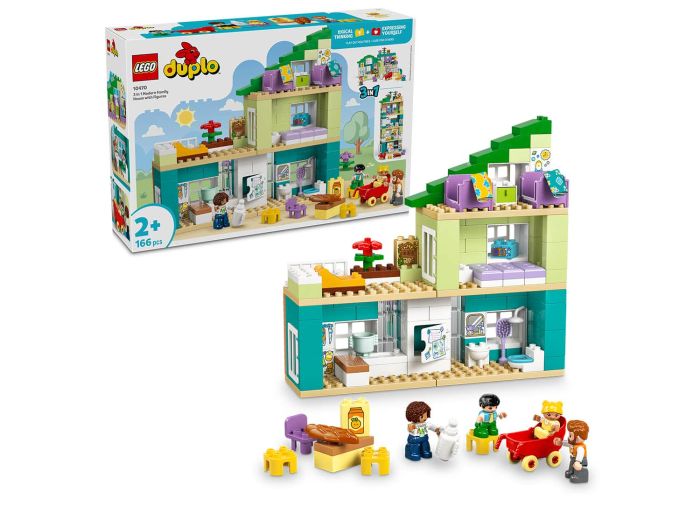 3 in 1 Modern Family House with Figures