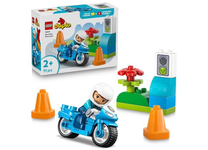 Blue Police Motorcycle