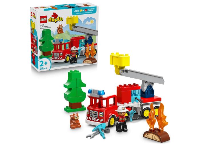 Fire Truck with Hose and Firefighter
