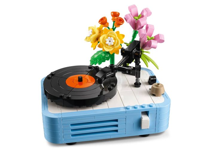 Record Player with Flowers