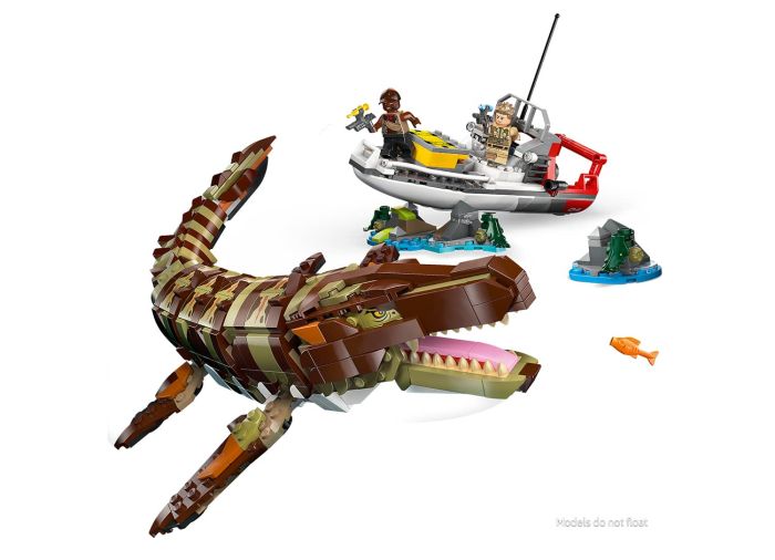 Brick-Built Mosasaurus Boat Mission