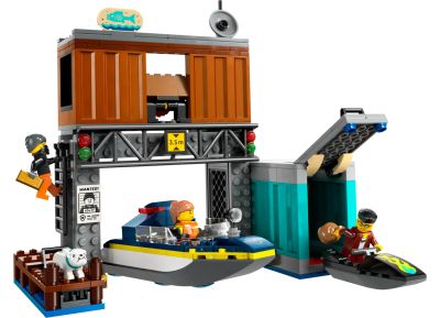 Police Speedboat and Crooks' Hideout